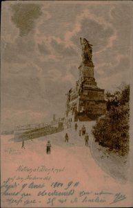 B576 Germany Niederwald National Denkmal artist etch postcard 1900