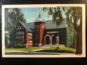 Vintage Postcard 1944 Public Library Waterville Maine