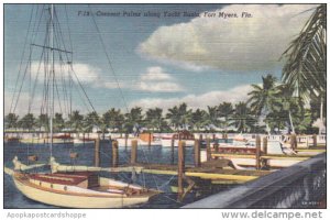 Florida Fort Myers Coconut Palms Aloung Yacht Basin Curteich