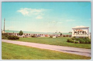 1960-70's REHOBOTH BEACH DELAWARE WILLIN MOTEL CLASSIC CARS VW BUS POSTCARD