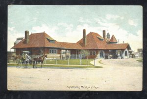 KALAMAZOO MICHIGAN CENTRAL RAILROAD DEPOT TRAIN STATION VINTAGE POSTCARD MI