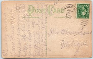 c1910s Just a Greeting From Calling Card Stamp Name Mrs Alice M Bond PC A242