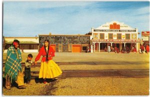 1950s Roadside SANTO DOMINGO INDIAN TRADING POST New Mexico Reservation Postcard