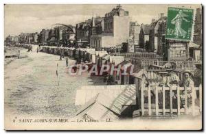 Postcard Old St Aubin Sur Mer Cabins