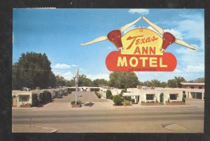 ALBUQUERQUE NEW MEXICO N.M. ROUTE 66 TEXAS ANN MOTEL ADVERTISING OSTCARD