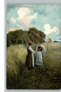 SWITZERLAND Wehntalerinnen Farmer Girls w Hoes c1910 PC