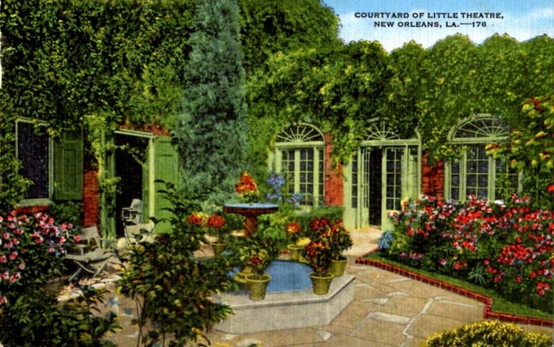 New Orleans, Louisiana - Courtyard of the Little Theatre - in 1949