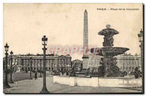 Old Postcard Paris Concorde Square