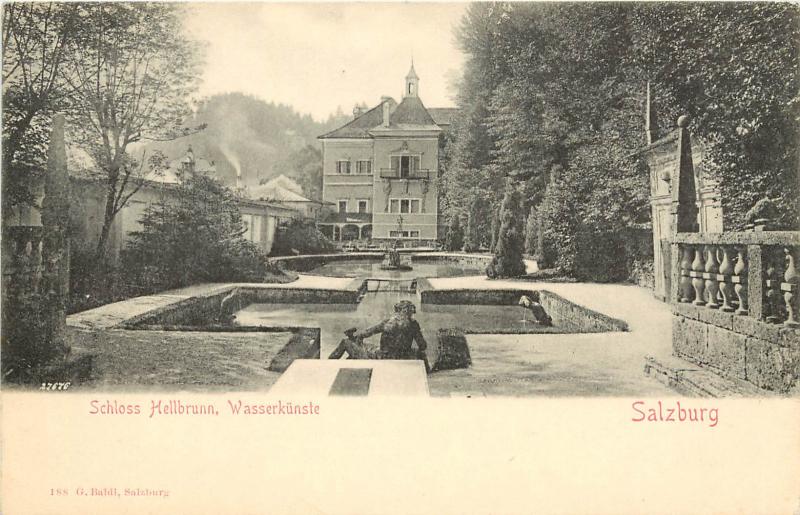 Vintage Postcard Salzburg Schloss Hellbrunn Wasserkunste Austria