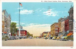 Ravenna Ohio Main Street Looking West Antique Postcard (J33048)