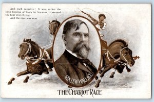 Hanner Signed Postcard Gen. Lew Wallace The Chariot Race Harness c1910's Antique