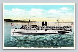 Eastern Steamship Lines Steamer Camden Penobscot River Maine Postcard