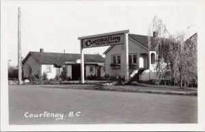 Courtenay BC Coronation Auto Court Vancouver Island Real Photo Postcard H25