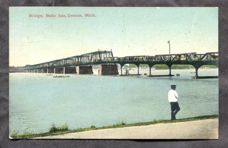 dc1826 - DETROIT Mich 1908 Belle Isle Bridge Postcard