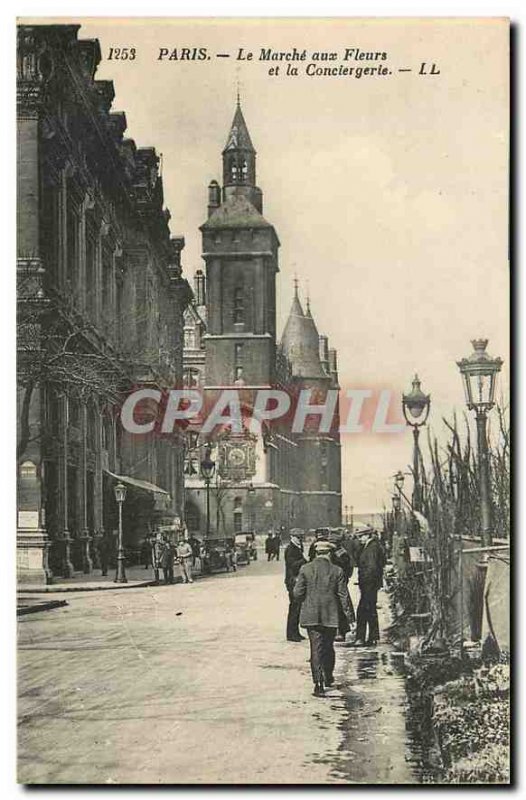 CARTE Postale Old Paris Le Marche aux Fleurs and the Conciergerie