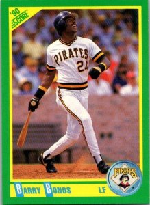 1990 Score Baseball Card Barry Bonds Pittsburgh Pirates sk2596