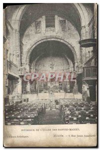 Old Postcard Interior of the Church of Maries