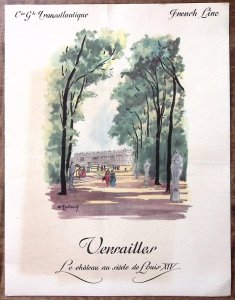 1955 CIE GLE TRANSATLANTIQUE FRENCH LINE VERSAILLES DINER DE GALA MENU Z5595