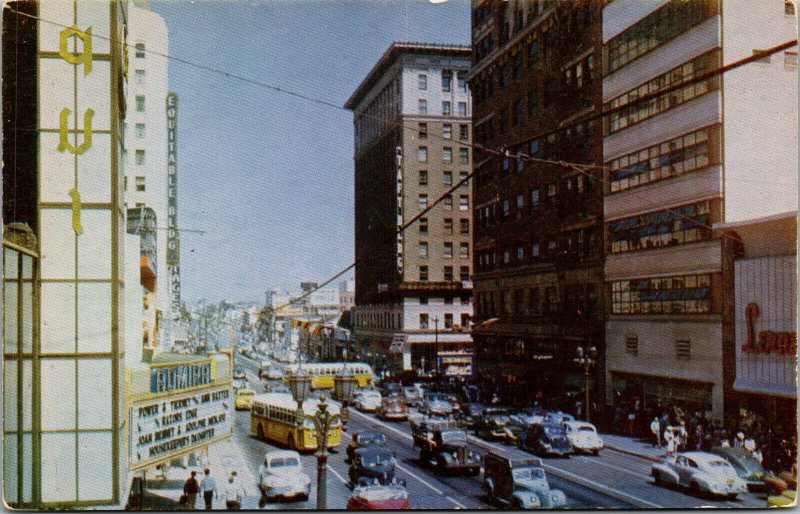 Vtg 1960s Hollywood & Vine Old Cars Los Angeles California CA Postcard