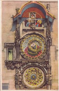 Prague Astronomical Clock Rotating Dial Old Postcard