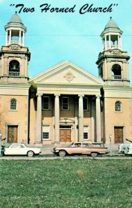 Vintage Post Card Two Horned Church First Congregational Church Marietta OH P19