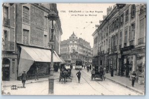 Orleans Centre-Val de Loire France Postcard Royal Street Place du Martroi c1910