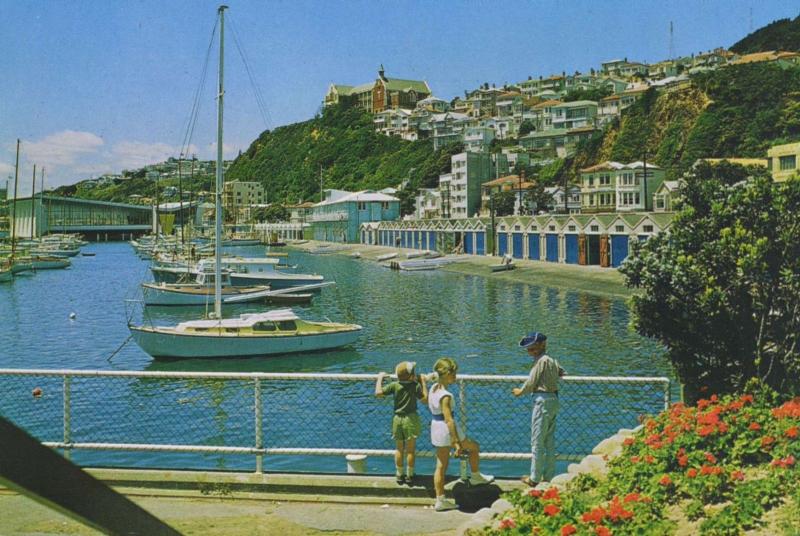 Boat Harbour Wellington New Zealand NZ Children Unused Postcard D28