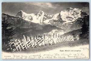Jungfrau Mountains Bernese Alps Library Congress Cancel Washington DC Postcard