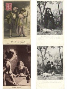 GLAMOUR LADIES FEMALE & FEMALE 63 Vintage Postcards (L6047)