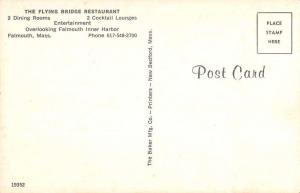 Falmouth Massachusetts Flying Bridge Restaurant Vintage Postcard K38239