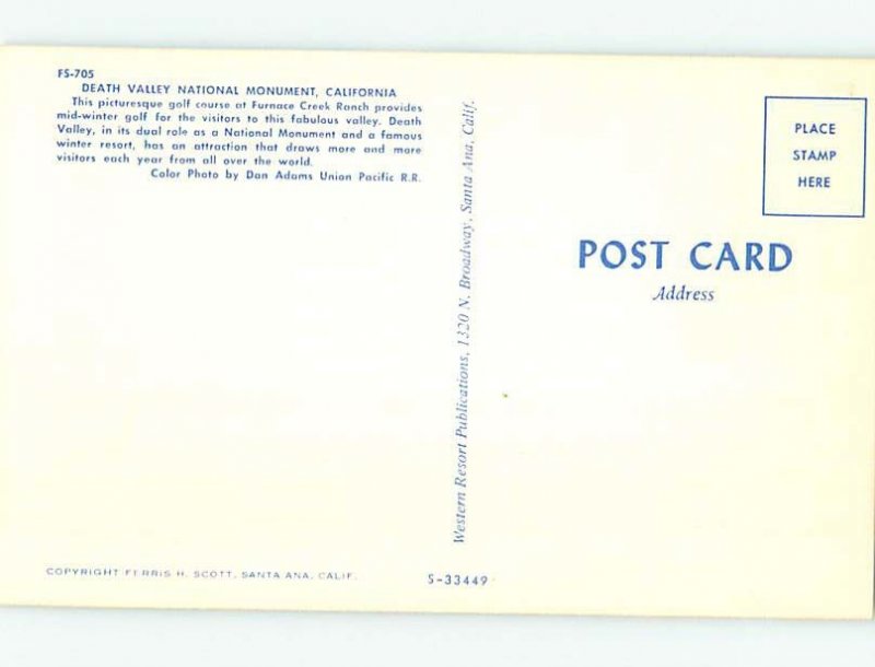 Chrome GOLF SCENE Death Valley California CA AG5834@