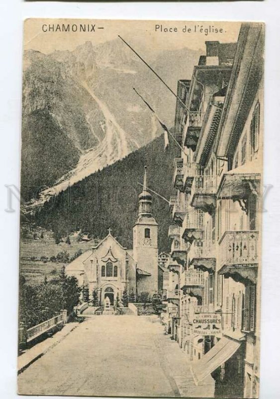 3132893 FRANCE CHAMONIX Place de l'eglise Vintage postcard