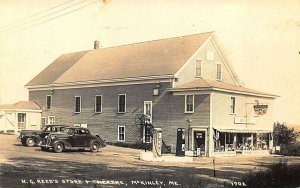 McKinley ME H. G. Reed Store & Texaco Gas Station Real Photo Postcard