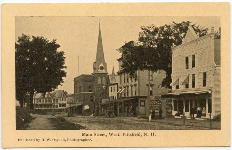 Pittsfield NH Main Street View Looking West Postcard