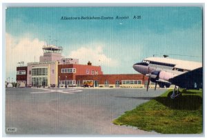 Pennsylvania PA Postcard Allentown-Bethlehem-Easton Airport Airplane Vintage
