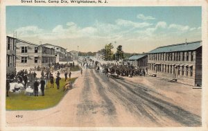 U.S. Army, Street Scene, Camp Dix, Wrightstown, N.J., World War I Era Postcard