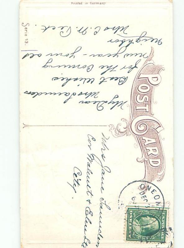 Divided-Back NEW YEAR SCENE Great Postcard AA1933