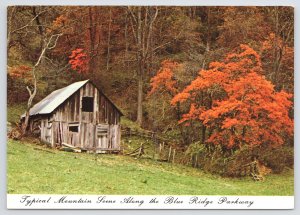 Blue Ridge Parkway North Carolina~Mountain Hut in Fall~Continental Postcard