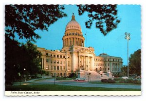 Idaho State Capitol Boise Continental View Postcard Old Cars