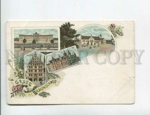 472730 Germany Gruss aus Braunschweig lithographic Vintage postcard