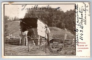 Bread Oven, Typical Scene Of Canadian Life, Antique 1906 Illustrated Postcard
