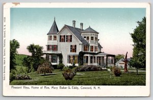 Concord NH Copper Window View of Rev Mary Baker G Eddy Home Postcard Y22