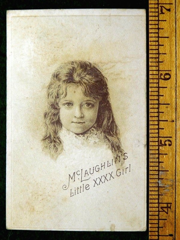 1870's-80's McLaughlin's Little Girl XXXX Cute Roasted Coffee, Victorian Card F4 