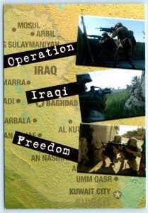 Patriotic Military OPERATION IRAQI FREEDOM Map 2004 ~ 4x6 Postcard