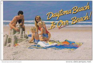 Florida Daytona Family Building A Sand Castle