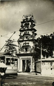 PC CPA SINGAPORE, INDIAN TEMPLE, Vintage REAL PHOTO Postcard (b19682)