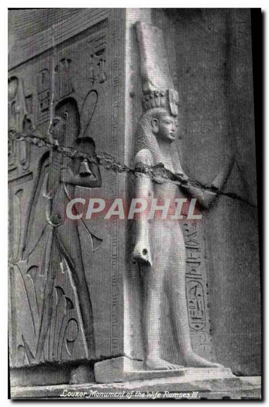 Postcard Old Luxor Monument of the Wife Ramses III Egypt