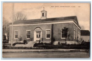 c1910 Post Office Building Steps Entrance Dover Foxcroft Maine Antique Postcard