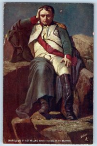 Postcard Napoleon Sitting at Rock in Saint Helena c1910 Oilette Tuck Art