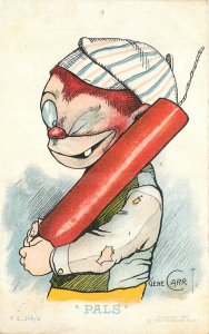 1912 Gene Carr Firecracker Boy Comic Humor Rotograph Postcard 25-11792
